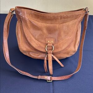 Born Tan Leather Hobo Shoulder Bag
